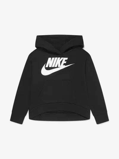 Nike Kids'  Girls Club Fleece High Low Hoodie In Black