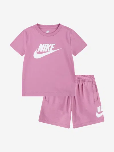 Nike Kids' Girls Club T-shirt And Shorts Set In Pink
