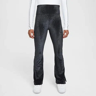 NIKE NIKE GIRLS' HIGH-WAISTED FLARED RIBBED LEGGINGS