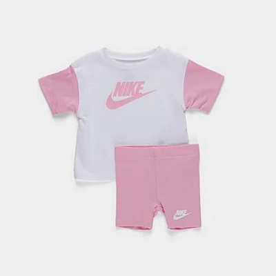 Nike Kids'  Girls' Infant Bf T-shirt And Bike Shorts Set In Pink Rise