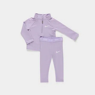 Nike Babies'  Girls' Infant Half-zip Jacket And Leggings Set In Lilac Bloom