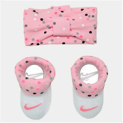 Nike Babies'  Girls' Infant Headband And Bootie Set In Pink/white