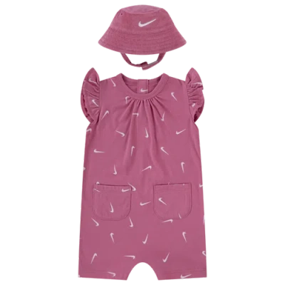 Nike Kids' Girls Infant   Essentials Romper W/ Bucket In Brown