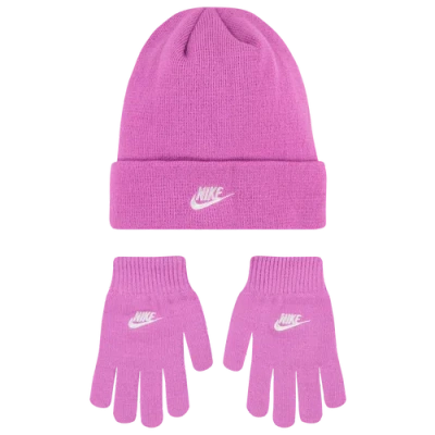 Nike Girls Infant   Futura Beanie & Glove Set In Purple