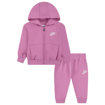 Nike Kids' Girls Infant   Lbr Full-zip Club Set In Magic Flamingo/white