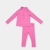 Nike Girls' Infant Swoosh Motion Quarter-zip And Leggings Tracksuit In Playful Pink