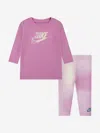 Nike Girls Logo Legging Set In Pink