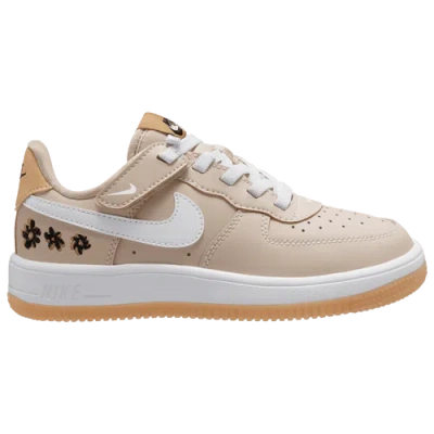 Nike Kids' Girls  Air Force 1 Low Easyon Se In Twine/white/sand Drift