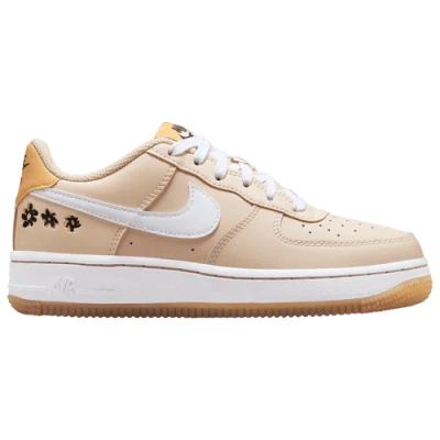 Nike Girls' Big Kids' Air Force 1 Low Se Casual Shoes In Tan/white