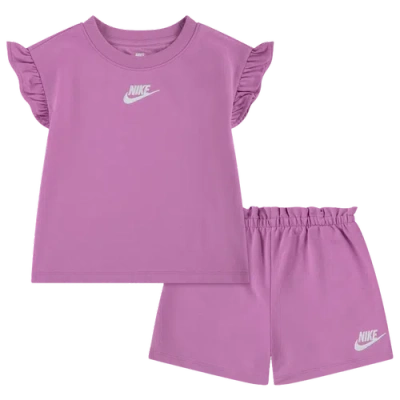 Nike Kids' Baby Girls French Terry Short Set In Purple
