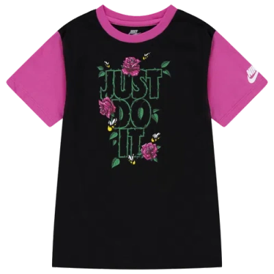 Nike Kids' Girls  Boxy Short Sleeve Dress In Black/black
