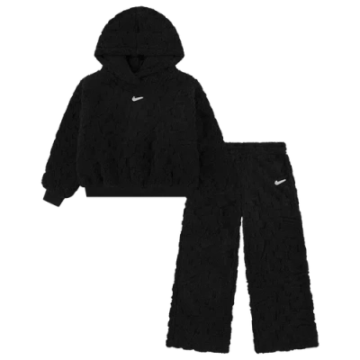 Nike Kids' Girls  Cozy Pullover Hood And Pants Set In Black