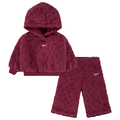 Nike Kids' Girls  Cozy Pullover Hood And Pants Set In Brown