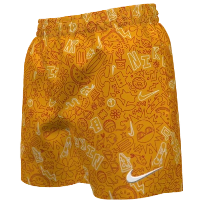 Nike Kids' Girls  Doodle Lap 4 Inch Swim Shorts In Orange/orange