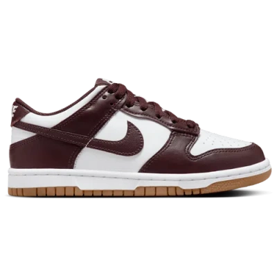 Nike Big Kids' Dunk Low Casual Shoes In White/mocha/gum