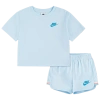 Nike Little Girls Let's Roll Towel Terry T-shirt & Shorts, 2 Piece Set In Blue