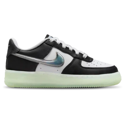 Nike Kids' Girls  Air Force 1 Lv8 2 In White/black/vapor Green