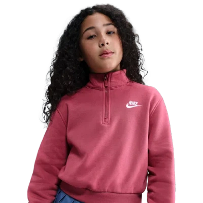 Nike Kids' Girls   Club Half-zip Fleece Hoodie In Red