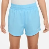 Nike One Big Kids' (girls') Dri-fit High-waisted Woven Training Shorts In Aquarius Blue/white