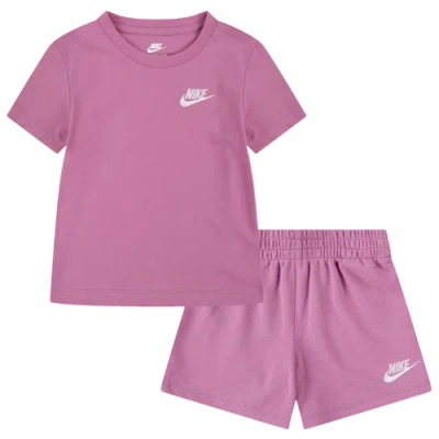 Nike Kids' Girls   Lbr Knit Shorts Set In Magic Flamingo