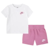 Nike Girls   Lbr Knit Shorts Set In Magic Flamingo/white