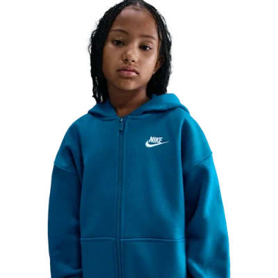 Nike Kids' Girls   Nsw Club Fleece Oversized Lbr Full-zip In Blue