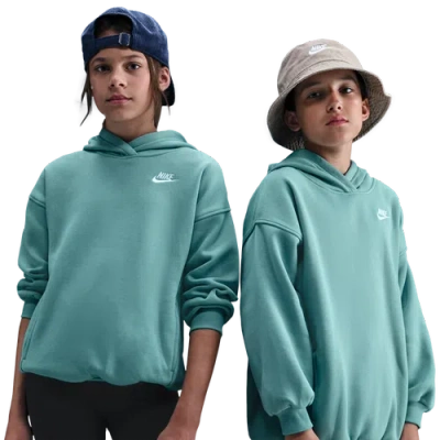 Nike Kids' Girls   Nsw Club Fleece Oversized Po Hoodie In Green