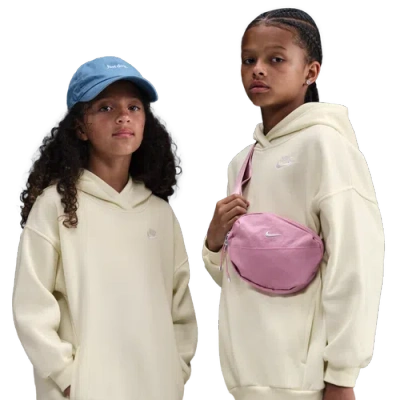 Nike Kids' Girls   Nsw Club Fleece Oversized Po Hoodie In White
