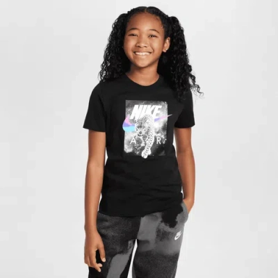 Nike Kids' Girls   Nsw Kc Leopard T-shirt In Black