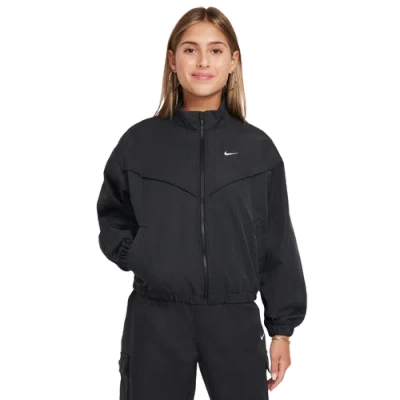 Nike Kids' Girls   Nsw Lightweight Oversized Jacket In Black/white