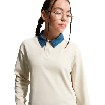 Nike Sportswear Collection Big Kids' (girls') Long-sleeve Polo Top In White