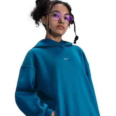 NIKE GIRLS NIKE NIKE NSW SHINE SATIN OS CLUB FLEECE HOODIE