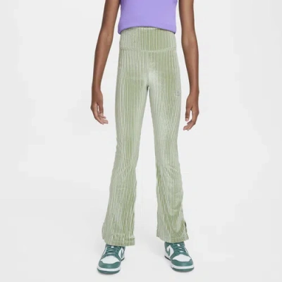 Nike Kids' Girls   Nsw Tight Flare Cozy Rib In Oil Green/jade Horizon