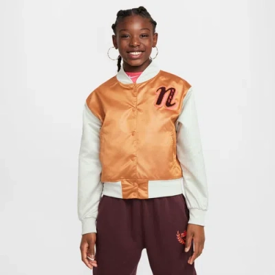 Nike Kids' Girls   Nsw Varsity Star Jacket In Brown/brown