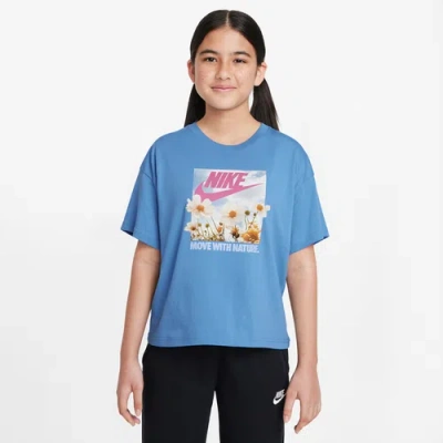 Nike Kids' Girls   Photo T-shirt In Blue Beyond/multi