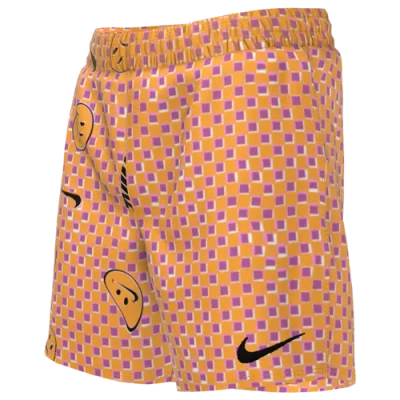 Nike Girls   Smiles Check Lap 4" Shorts In Multi/brown