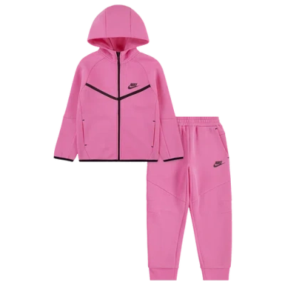 Nike Kids' Girls   Tech Fleece Full-zip Set In Pink