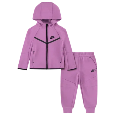 Nike Kids' Girls   Tech Fleece Full-zip Set In Purple