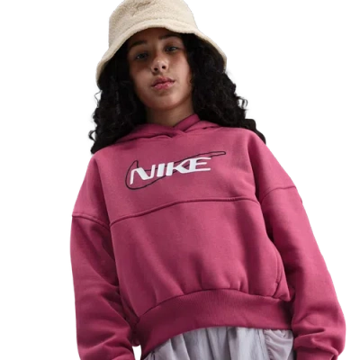 Nike Kids' Girls  Nsw Club Fleece Boxy Hoodie In Pink