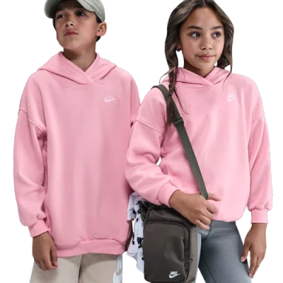 Nike Kids' Girls  Nsw Club Fleece Oversized Po Hoodie In Pink