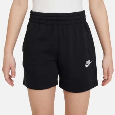 Nike Kids' Girls   Nsw Club Ft 5" Shorts In Black/black
