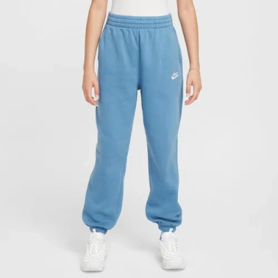 Nike Sportswear Club Fleece Big Kids' Loose Pants In Blue/blue