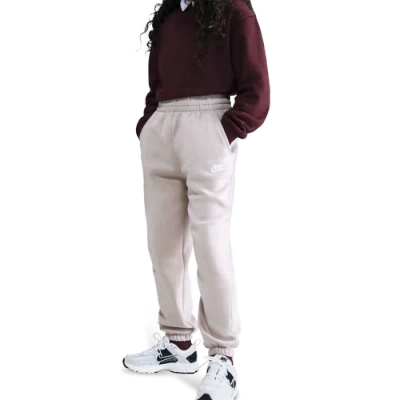 Nike Kids' Girls  Nsw Club Lbr Oversized Fleece Pants In Neutral