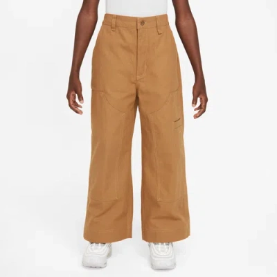 Nike Kids' Girls  Nsw Metro Grand Carpenter Pants In Brown/white