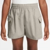 Nike Girls   Nsw Woven Cargo Shorts In Grey/white