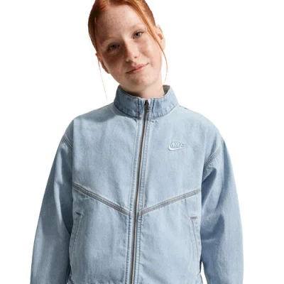 Nike Kids' Girls  Nsw Wr Denim Jacket In Blue