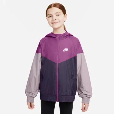 Nike Kids' Girls   Nsw Wr Hooded Jacket In Hot Fuchsia/dk Raisin