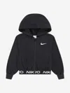 Nike Girls Np Essentials Zip Up Top In Black