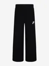 Nike Women's  Sportswear Club Fleece Girls' Wide-leg Pants In Black