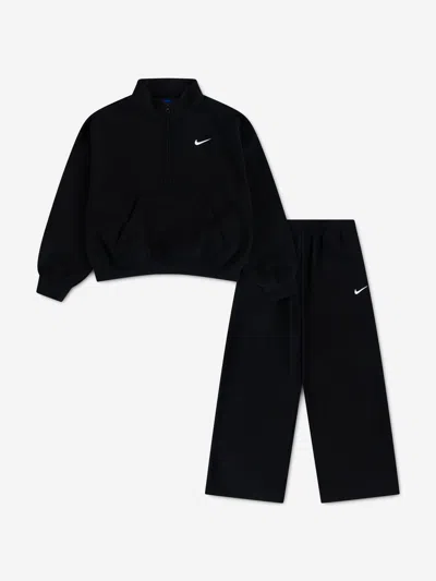 Nike Babies' Girls Nsw Std Fleece 1/4 Zip Tracksuit In Black